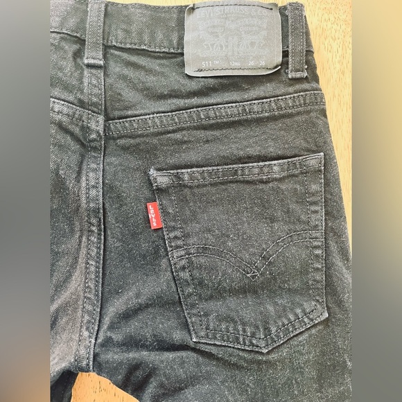 Levis 511 Black Jeans Boys Regular Size 12 Adjustable Waist 26” X 26” - Picture 3 of 5